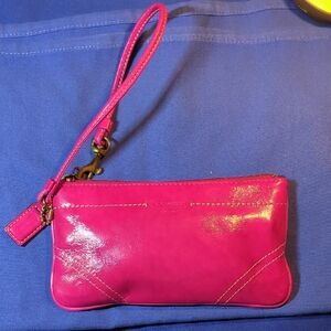 Authentic Vintage Patent Leather Pink Coach Est 1941 Wristlet Asking $40  WOW